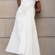 Pleated Band Around Waist With Hanging Drape