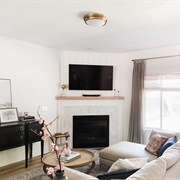 Corner Fireplace in Living Room