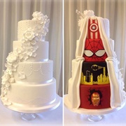 "Secret Back" Wedding Cake