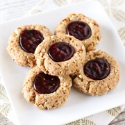 Gluten-Free Vegan Raspberry Thumbprint Cookie