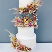 Wedding Cake With Dried Flowers