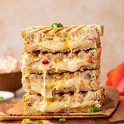 Yellow Bell Pepper and Cream Cheese Sandwich