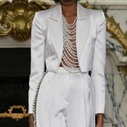 Draped Beads as "Shirt" Under Jacket