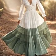 Ombre Fabric Stripes on Skirt