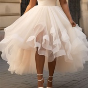 High-Low Hem of Spiral Ruffles