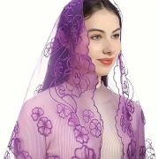 Color-On-Color Embroidered Veil