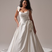 3D Flowers on Hip of Dress