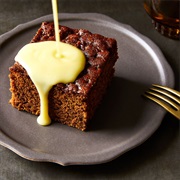 Warm Gingerbread Cake With Crème Anglaise