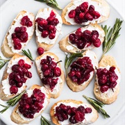 Roasted Cranberry and Goat Cheese Crostini