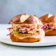 Mozzarella, Coleslaw, and Maple Syrup Sandwich