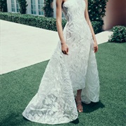 Embroidered Train on Wedding Dress