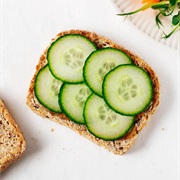 Sourdough Bread With Tahini and Cucumbers