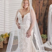 Plunge Neckline Wedding Dress