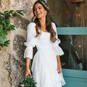 Eyelet Lace Trim on Wedding Dress