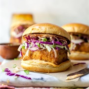 Spicy Fried Tofu Sandwich
