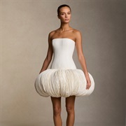 Exaggerated Bubble Skirt of Origami Pleating