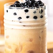 Black Forest Boba Tea With Pawpaw Boba