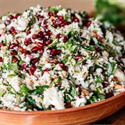 Cauliflower Tabbouleh With Grilled Beans and Pomegranate
