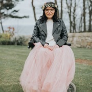 Leather Jacket With Wedding Gown
