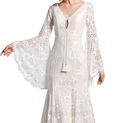 Keyhole Front Neckline With Tassel Tie