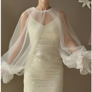 Sheer Sleeves Crisscross Shrug