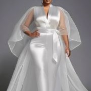 Shiny White Fabric, Wedding Dress