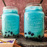 Blueberry Boba Tea With Cucumber Boba