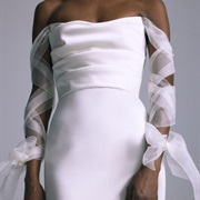 Sleeves of Wrapped Sheer Fabric Strips