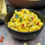 Cheddar and Green Bell Pepper Creamed Corn