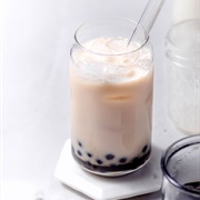 Taro Boba Tea With Cherry Boba