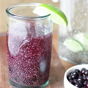 Blueberries, Chia, and Sesame in Water