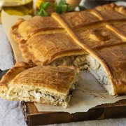 Empanada Filled With Chicken and Mushrooms With Cream Cheese