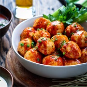 Air-Fried Buffalo Chicken Meatballs