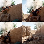 US Marine Sergeant William Bee Under Fire From the Taliban (Goran Tomasevic)