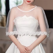 Sheer Cape(Let) With Neck, Edge Border