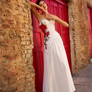 Flower Decor on One Side of Dress