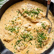 Sautéed Chicken With Cheddar Cheese Sauce
