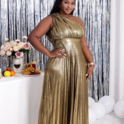 Shiny Gold Wedding Dress