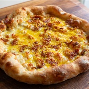 Pizza With Wildflower Carbonara Sauce