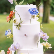 Single Stem Flowers Stuck in Cake