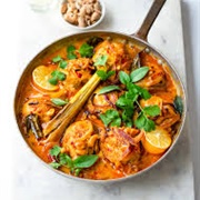 Cashew and Pepper Chicken With Roasted Coconut and Cashew Nut