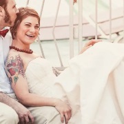 Chunky Bead Necklace on Bride