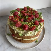 Pistachio Raspberry Cake