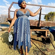 Skirt Made of Strips of Fabic