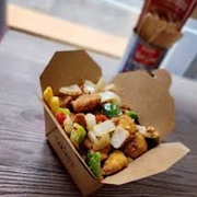 Vegan Salt and Pepper Chicken Poutine