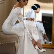 Matching Appliques Down Sides of Dress, Sleeves