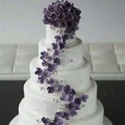 Cake Decorated With Violets