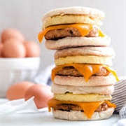 Roasted Chicken and Marble Cheddar English Muffin Sandwich