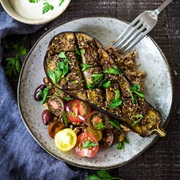Za'atar Roasted Eggplant With Tahini