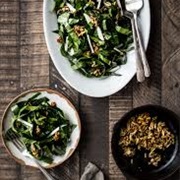Collard Greens Salad With Ginger and Spicy Seed Brittle